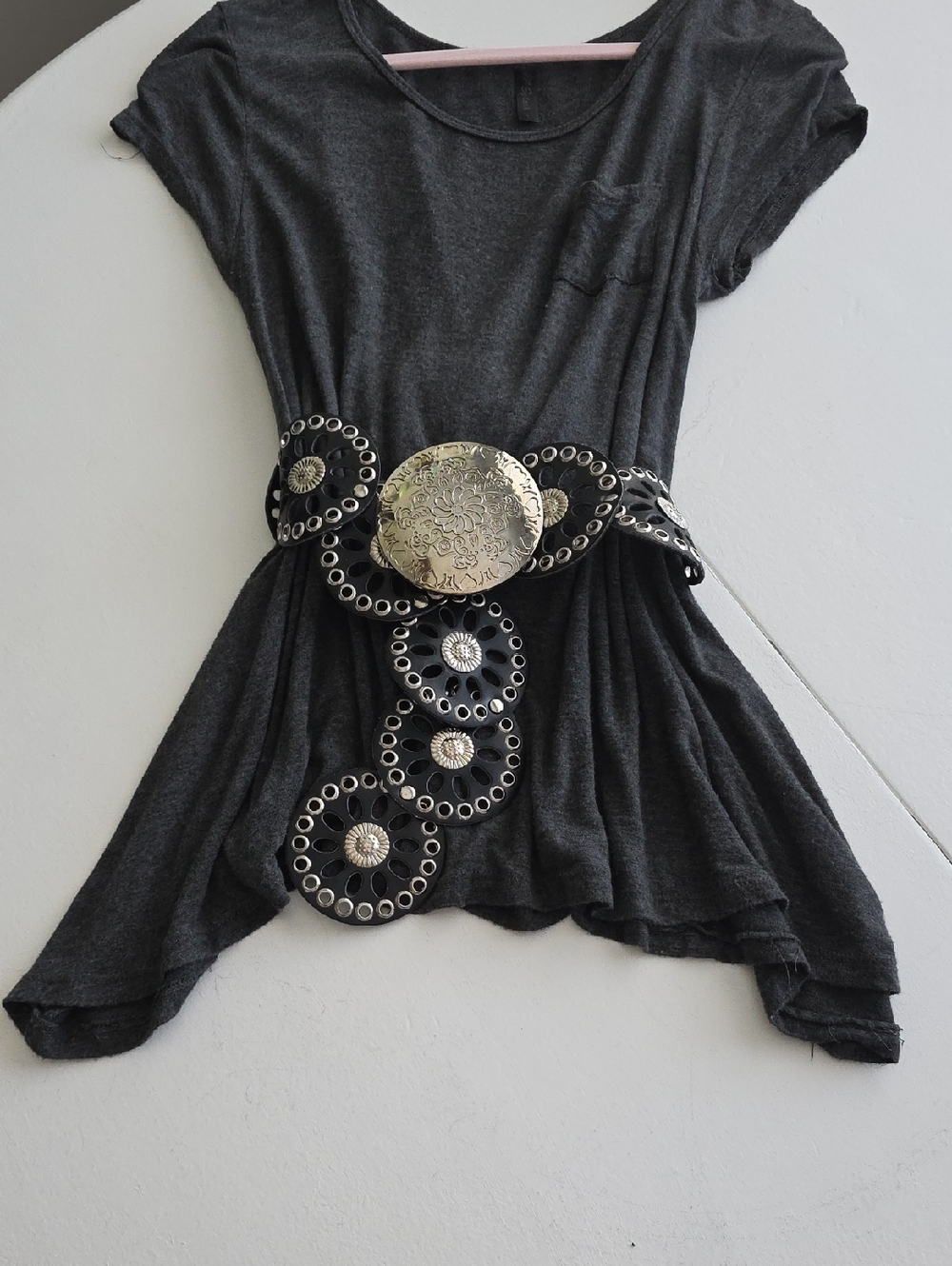 Splash Charcoal Scoop Neck Tee